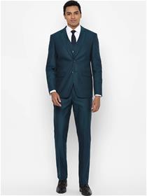 Suit for men green solid slim fit single-breasted dress (my)