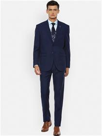 Suit for men navy blue slim-fit single-breasted dress (my)