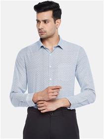 Men grey slim fit printed formal shirt (my)