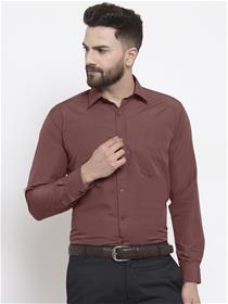 Men maroon slim fit solid  formal shirt (my)