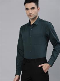 Men green slim fit  solid formal shirt (my)