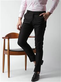 Men black slim fit formal trousers (my)