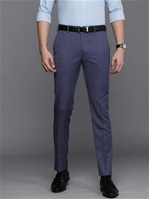 Formal trousers for men blue textured slim fit dress (my)