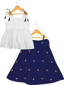 Baby girls lehenga choli ethnic wear solid lehenga & crop top (a)