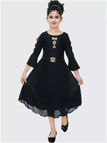 Frock for girls maxi/full length party dress  (black, full sleeve) special price (f)