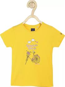 Top for girls pure cotton gathered top  (yellow, pack of 1) (f)