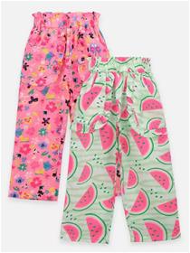 Trousers for girls regular fit girls multicolor pure cotton trousers (f)