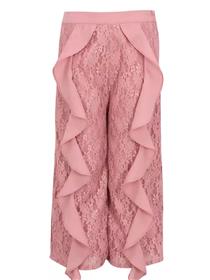 Trousers for girls regular fit girls pink georgette trousers (f)