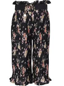 Trousers for girls regular fit girls black poly georgette trousers (f)