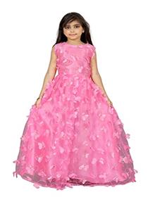 Gown for girls julee girls net embroidered gown dress-titli gown kids (a)