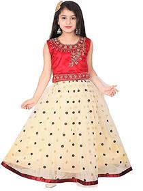 Lehenga for girl's ethnic wear fully-stitched paisley embroidery work (a)