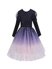 Hopscotch girls cotton and polyester full sleeves sequin party dress (a)