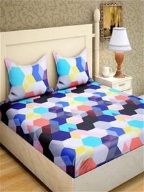 180 tc pure glace cotton double bedsheet with 2 pillow cover
