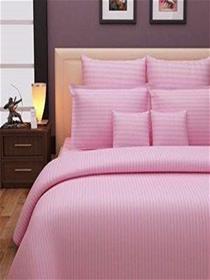 Best homes 210 tc glace cotton satin stripes wrinkle free plain bedsheet