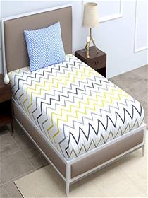 Single bedsheet loreto 180 tc cotton single bedsheet with 1 pillow cover (a)