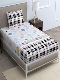 Single bedsheet loreto 144 tc cotton single bedsheet with 1 pillow cover (a)
