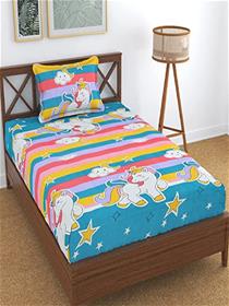 Single bedsheet glace cotton single bedsheet with 1 pillow cover for kids (a)