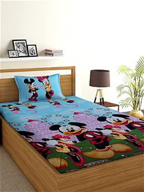 Single bedsheet cartoon bedsheet for single bed with 1 pillow cover (a)