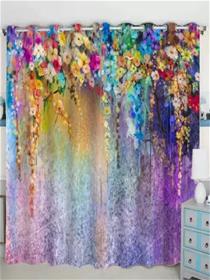 Window curtain 154 cm (5 ft) polyester room darkening window curtain (pack of 2,multicolor) (f)