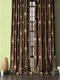 Door curtain 274 cm (9 ft) polyester room darkening long door curtain (pack of 2 , brown) (f)