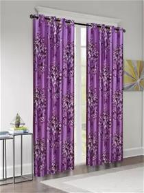 Door curtain 214 cm (7 ft) polyester semi transparent (pack of 2) (f)