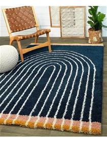 Carpet dark blue polyester carpet  (182 cm, x 121 cm, rectangle) (f)