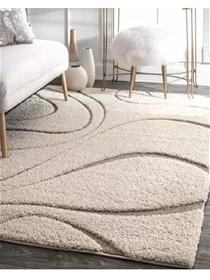 Carpet beige polyester carpet  (120 cm, x 180 cm, rectangle) (f)