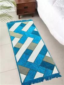 Carpet velvet floor mat  (light blue, large) (f)