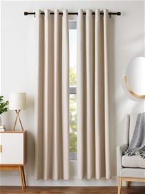 Polyester solid darkening blackout curtain set with grommets (a)