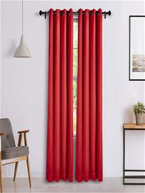 Solimo polyester door curtain, 7ft (84"), set of 2, maroon (a)