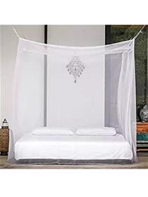 Mosquito net cotton adults washable double bed (white,bed box) (f)