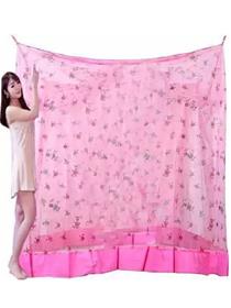 Mosquito net cotton adults washable king size bed (pink, bed box) (f)