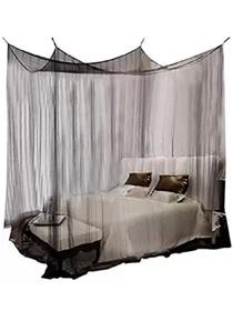 Mosquito net cotton adults double bed (black, bed box) (f)
