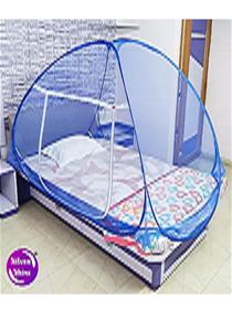 Mosquito net polyester adults washable single bed (blue, tent) (f)
