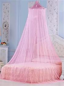 Mosquito net polyester adults washable double bed (pink, ceiling hung) (f)
