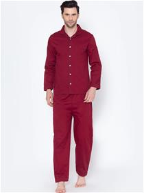 Night dress for men red pure cotton night dress (my)