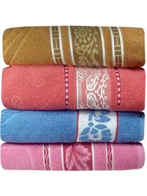 Bath towel cotton 550 gsm bath, beach, sport, hair towel set (pack of 4) (f)