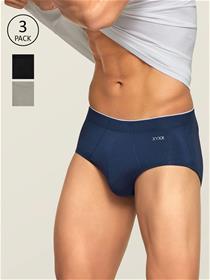 Briefs for men pack of 3 assorted solid antimicrobial basic (my)