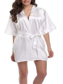 Nighty for women white robe (f)
