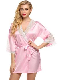 Nighty for women pink robe (f)
