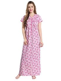 Nighty for women cotton floral maxi nighty (a)