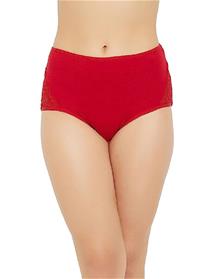 Panty for women  panty with lace panels in red (a)