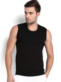 Men black solid innerwear vest (my)