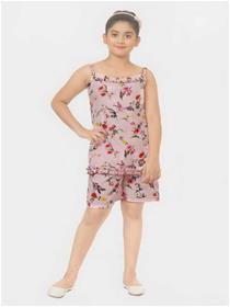 Daily Wear Dress For Girls Crepe Blend(Pink)
