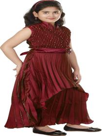 Gown for girls kids girls maxi/full length gown(red)