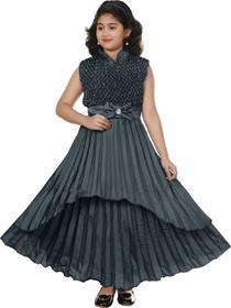 Gown for girls kids girls maxi/full length gown(grey)