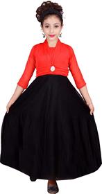 Gown for girls kids girls maxi/full length festive gown(red)