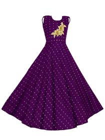 Gown for girls kids girls maxi/full length party wear gown(purple)