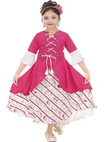 Gown for girls kids girls maxi/full length party wear gown(pink)
