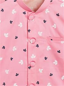 Modi jacket for boys pink printed woven nehru jacket